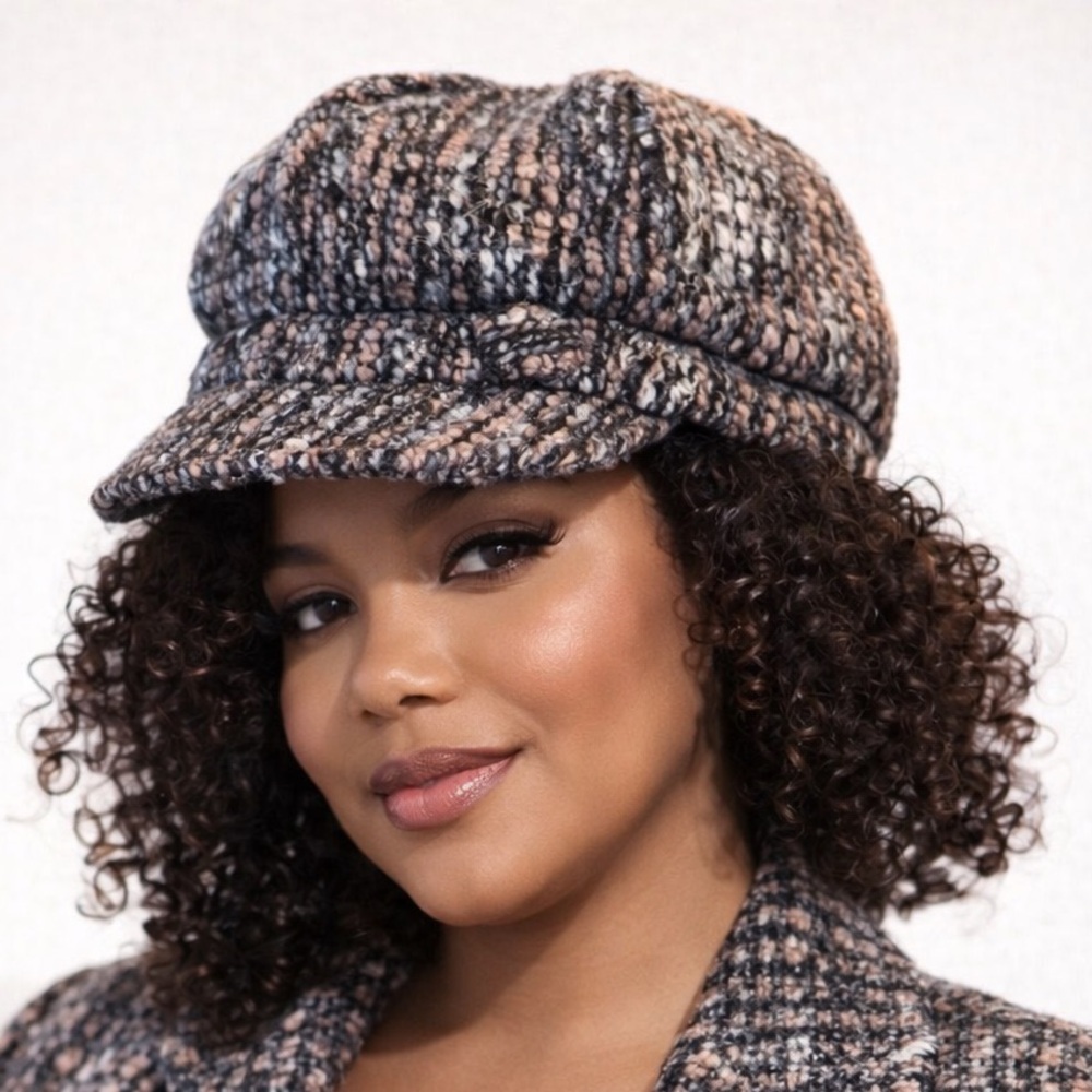 Tickled Pink Tweed Cap hat